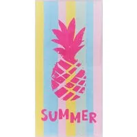 Erwin Müller Strandtuch Strandtuch "Ananas", Walkfrottier, Walk-Frottier Streifen/Motiv: Ananas/Schriftzug: Summer