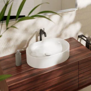 hansgrohe Xuniva Aufsatzwaschtisch 61073450 550x400mm, ohne Hahnloch/Überlauf, SmartClean, weiß