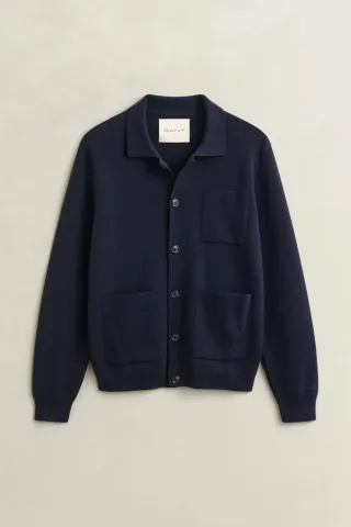 GANT - Milano Knit Strickjacke evening blue - Gr. - L