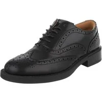 Ital-Design Damen Budapester Schnürschuh mit Lochmuster Schnürschuh (91742616) Blockabsatz Schnürer in Schwarz