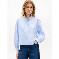 Tommy Hilfiger Langarmbluse OXFORD CROP RUFFLE LS SHIRT mit Rüschen-Details, boxy