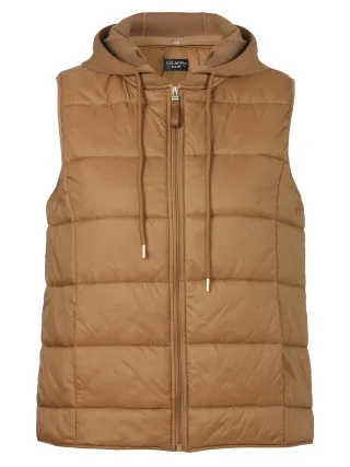 VIA APPIA DUE - Weste Kapuze Zipper camel - Gr. - 52