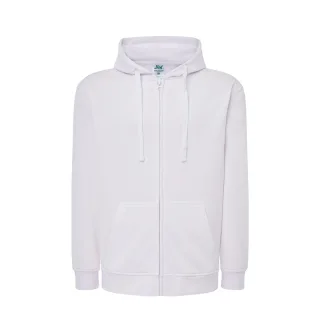 JHK - Hoodie mit durchgehendem Reißverschluss für Herren/Damen Unisex (Weiß)