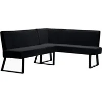 OTTO home Eckbank Gladiole, (Sitzbank, Esszimmerbank, Bank), mit Taschenfederkern, schwarzes Metallgestell, Breite 190 cm