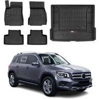 OMAC Auto-Fußmatten OMAC Fußmatten & Kofferraumwanne Set für Mercedes GLB X247 2019-2025 (5 St), für Mercedes GLB X247 2019-2025 Mercedes GLB X247 2019-2025, Einfache Installation,Antirutsch,Leicht zu reinigen