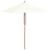 vidaXL Sonnenschirm Sonnenschirm mit Holz-Mast 150x200 cm Sandweiß