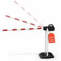 alldoro Spiel-Verkehrsschranke Große Verkehrsschranke für Kinder 110 x 68 cm, Befüllbarer Standfuß, Schranke für Verkehrserziehung und Rollenspiel
