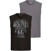 Man's World Muscleshirt (2er-Pack) ärmellos, bedruckt, Rundhalsausschnitt, aus 100% Baumwolle
