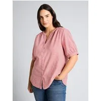 TOM TAILOR PLUS Kurzarmbluse Blusen & Shirts Plus Size - Bluse aus Baumwolle
