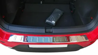 Edelstahl Ladekantenschutz Chrom Stoßstange Schutz Abdeckung mit Abkantung für VW T-ROC (A11) ab 2017-