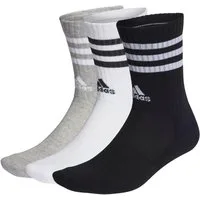 adidas Performance Sportsocken Crew 3-Streifen Cushioned #23 grau/weiss/schwarz - 3 Paar