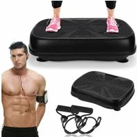 kehot Vibrationsplatte Vibrationsplatte mit Doppelmotoren, Fernbedienung & Trainingsbänder, 200 W, 99 Intensitätsstufen, (für Abnehmen, Ganzkörpertraining, Muskelaufbau - Massagegerät), 120 kg Kapazität Vibrationsplatte für Home Workout