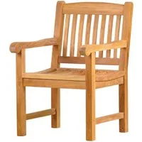 Kai Wiechmann Gartensessel Massiver Teak Sessel mit ergonomischer Form, robuster Holzsessel, nachhaltiger und unbehandelter Teakholzsessel