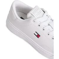 Tommy Jeans TJW SCRIPT CUPSOLE Plateausneaker Freizeitschuh, Halbschuh, Schnürschuh mit seitlicher Logoflagge