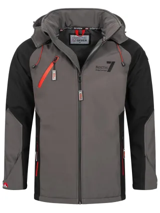 Arctic Seven Herren Softshell Jacke – Dunkelgrau-Schwarz