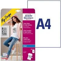Avery Zweckform Sticker AVERY Zweckform Textilfolien für helle Textilien DIN A4 5 Stück