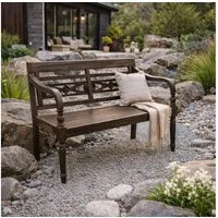 LebensWohnArt Sitzbank Massive Teakholz Sitzbank CHRISTOS 100cm brown Outdoor Gartenbank