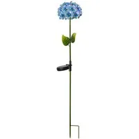 STAR TRADING LED Solarleuchte Hortensia, Solar-Erdspieß Hortensia, blau