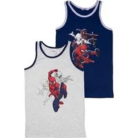 Spiderman Unterhemd Unterhemd für Kinder Tank Top Unterwäsche Grau/Blau (2er Pack)