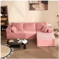 LITBIRD Sofa Modulares L-förmiges Ecksofa mit Schlaffunktion, 272 x 175 x 61 cm, 1 Teile, Rahmenloses Schlafsofa mit symmetrischem Doppelsitz, montagefrei
