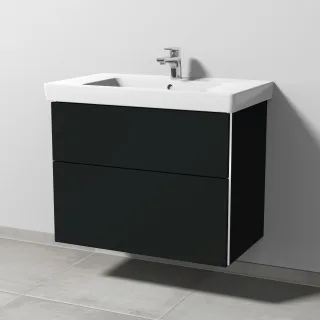 Sanipa 3way Waschtischunterbau zu Villeroy & Boch Subway 2.0 Waschtisch mit 2 Auszügen, Vulkan-Matt BP6141V