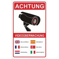 Hermann Schütz Hinweisschild Achtung Videoüberwachung! 150x250 mm Kunststoff, (1 St)