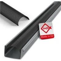 INEFA Dachrinne, Laubschutzgitter Dachrinnen Laubschutz Schwarz, PVC 68mm, 2m, 1-St., Laubfang Dachrinennschutz, Dachrinnenabdeckung, Made in Germany