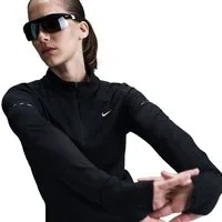 Nike Lauftop W NK SWIFT DF UV HZ TOP hochschließender Kragen, mit Reißverschluss, atmungsaktives Material