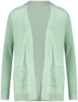 GERRY WEBER Edition - Offener Cardigan aus Feinstrick grün - Gr. - 42
