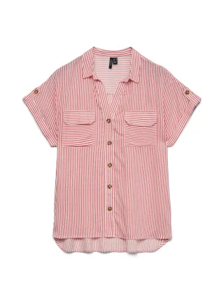 VERO MODA - VMBUMPY SS SHIRT WVN NOOS Snow White - Gr. - L