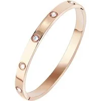 ROUGEMONT Edelstahlarmband Massives Edelstahl Armband Gold Armreif 18K Gold Hochglanz 18-19cm