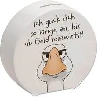 speecheese Spardose Gilbert die Gans Spardose mit Spruch Anstarren bis Geld fließt