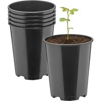 Garronda Blumentopf rund Kunststoff mit Drainagelöchern für Garten GD-0204 (5 St., 5er Set)