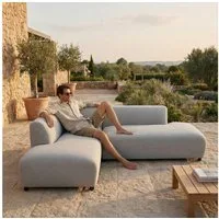 IDIMEX Gartensofa CALABRIA, Modernes Outdoor Sofa gepolstert mit Rückenlehne wasserabweisend grau