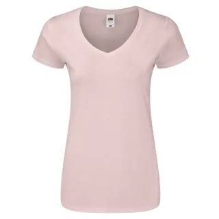 Fruit of the Loom - "Iconic 150" T-Shirt V-Ausschnitt für Damen (Blassrosa)