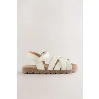 Next Ledersandalen in Flechtoptik mit Klettverschluss Sandale (1-tlg)