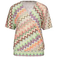 bianca Print-Shirt WALLY mit angedeuteter Wickeloptik und modernem Druck