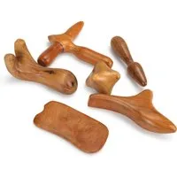 Habys Massageliege Massage-Werkzeug-Set aus Holz, 6-teilig für Tiefenmassage