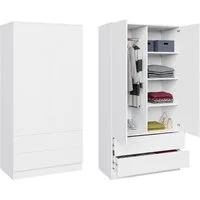 Beautysofa Kleiderschrank Zweitüriger mit Drehtürenschrank LOOK (Breite: 90 cm, Modernes TIP-ON Öffnungssystem (griffloses Öffnen möglich) Erhältlich mit oder ohne Schubladen