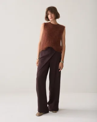 Summum - Trousers wrap Fluid Dark chocolate - Gr. - 38