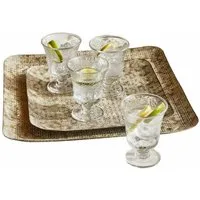 Mirabeau Tablett Tablett 2er Set Farouq antikschwarz, Aluminium