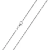 Materia Silberkette Damen Silber Doppel-Ankerkette 2mm 40-80cm K58, 925 Sterling Silber, rhodiniert