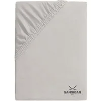 Sansibar Sylt Spannbettlaken Spannbettlaken "Sansibar Jersey Bettlaken“ Premium Qualität, Gummizug: rundum, mit hochwertigem Sansibar Logo-Druck, Fähnchen am Steg, Rundumgummizug