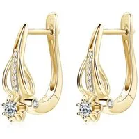 ROUGEMONT Paar Creolen Extravagante Damen Moissanit Creolen Ohrringe 925 Sterling Silber, Echtschmuck mit Echtheitszertifikat