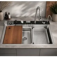Faizee Home Edelstahlspüle Kopie von Otto Nano Silber 2 #1, 75/20.5 cm