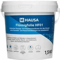 Hausa Dichtstoff Flüssigfolie HF01, Dichtfolie für Bad Dusche Küche 1,5kg, Eimer, (bis 1,5m² blau Badabdichtung, absolut wasserdicht lösemittelfrei Dichtmasse), Duschabdichtung elastische Abdichtung unter Fliesen