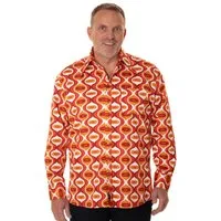 Comycom Langarmhemd Herren 70er DROPS orange