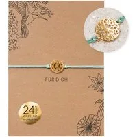 Bow & Hummingbird Armband Set Armband auf Karte - Mandala - Für Dich, 24 Karat vergoldeter Anhänger