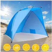 TRESKO Feldbett TRESKO Strandmuschel Sonnenschutz Windschutz Zelt UV Schutz