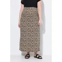 Ulla Popken Schlupfrock Jersey-Maxirock Muster Stretchbund Schwangerschaft